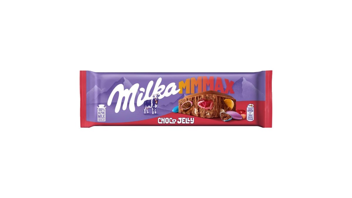 Milka Choco Jelly mléčná čokoláda z alpského mléka s želé, dražé a praskajícími kuličkami 250 g