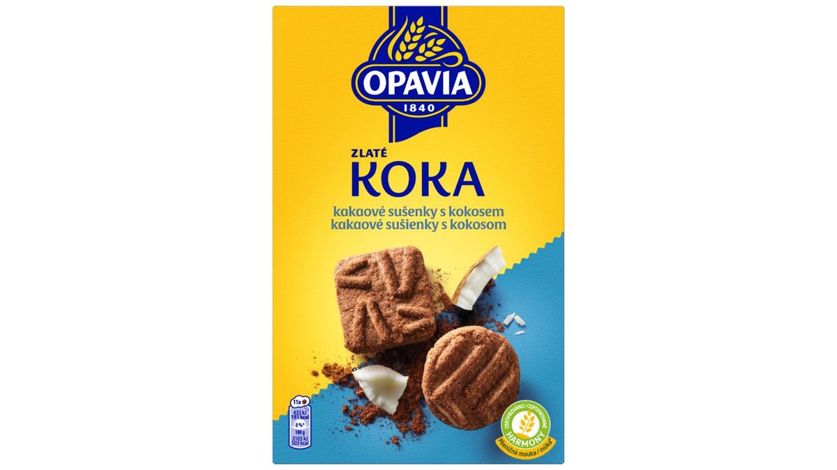 Opavia Retro Koka Kakaové s kokosem Sušenky Balení 180 g
