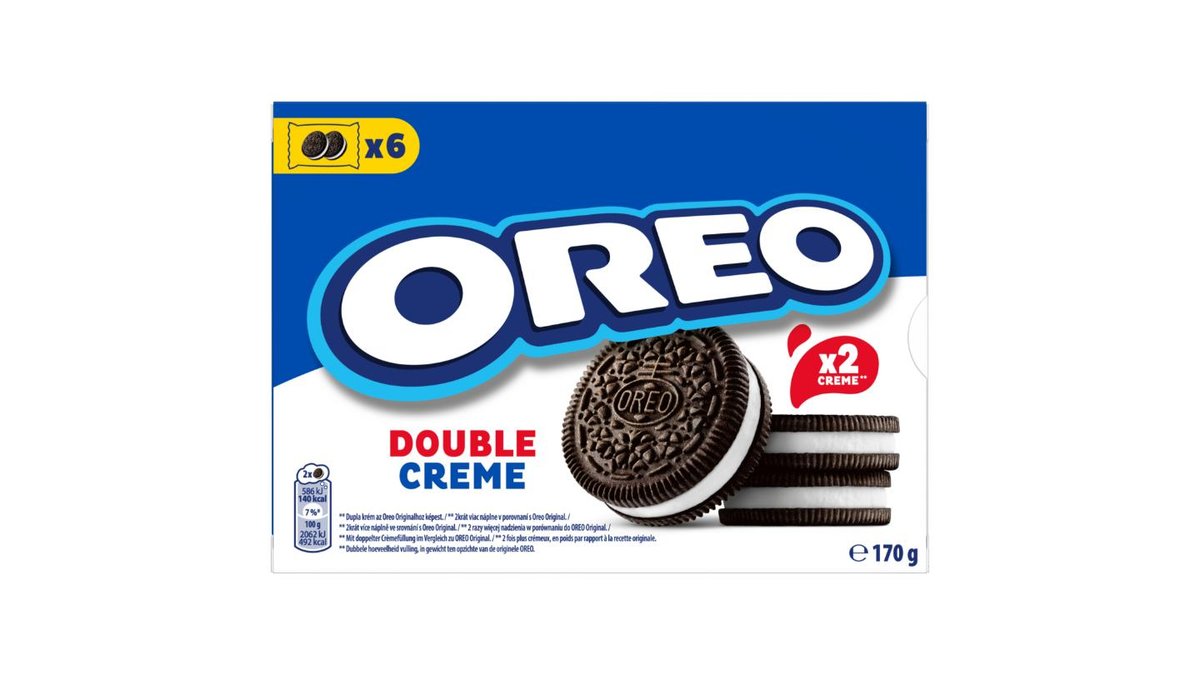 OREO s dvojitou náplní extra náplň s vanilkovou příchutí kakaové sušenky s náplní 6 balení 170 g