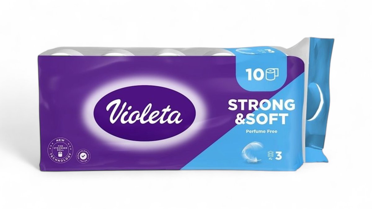 Violeta Strong&Soft toaletni papir, 3-slojni, 110 listića, 10 komada