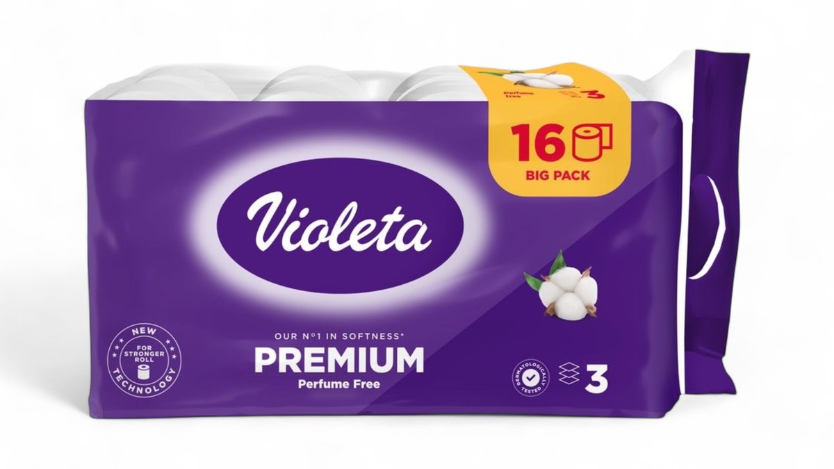 Violeta toaletni papir troslojni premium cotton 1 pak 16 rola