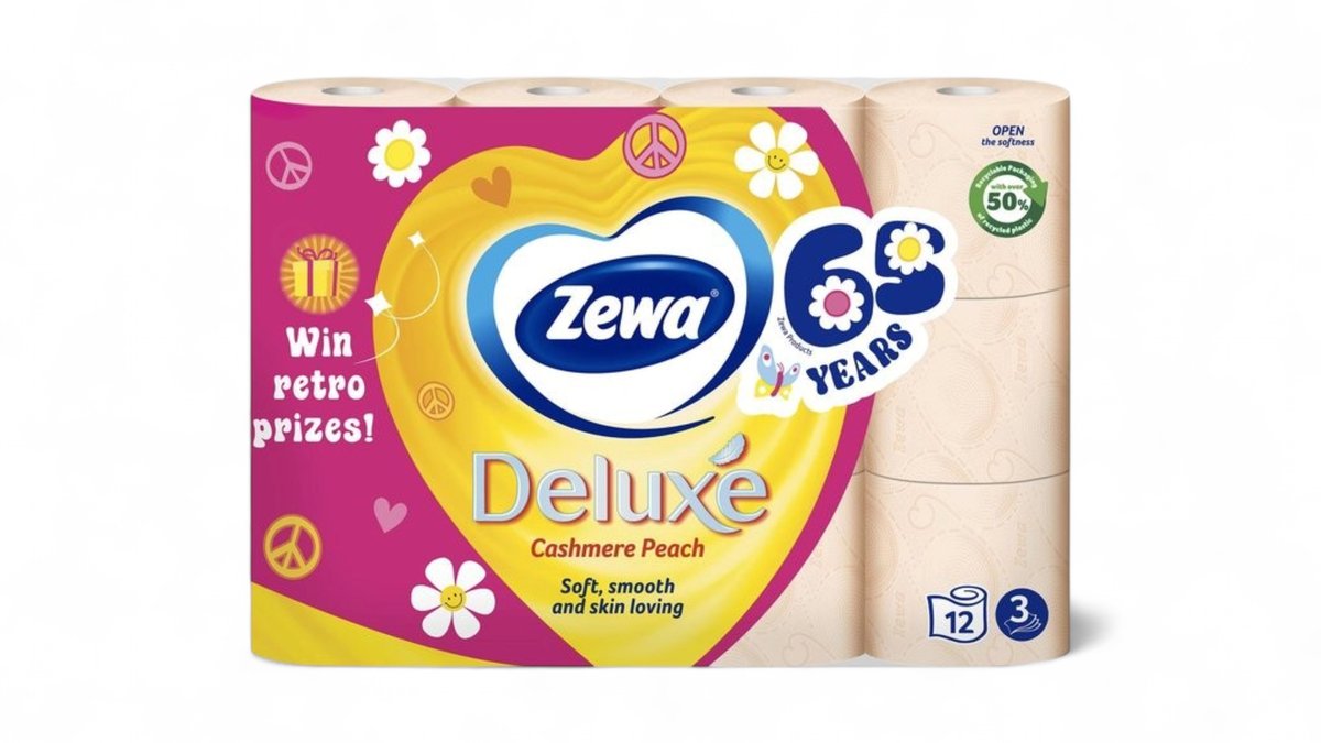 Zewa deluxe breskva toaletni papir, 3-slojni, 12 rola