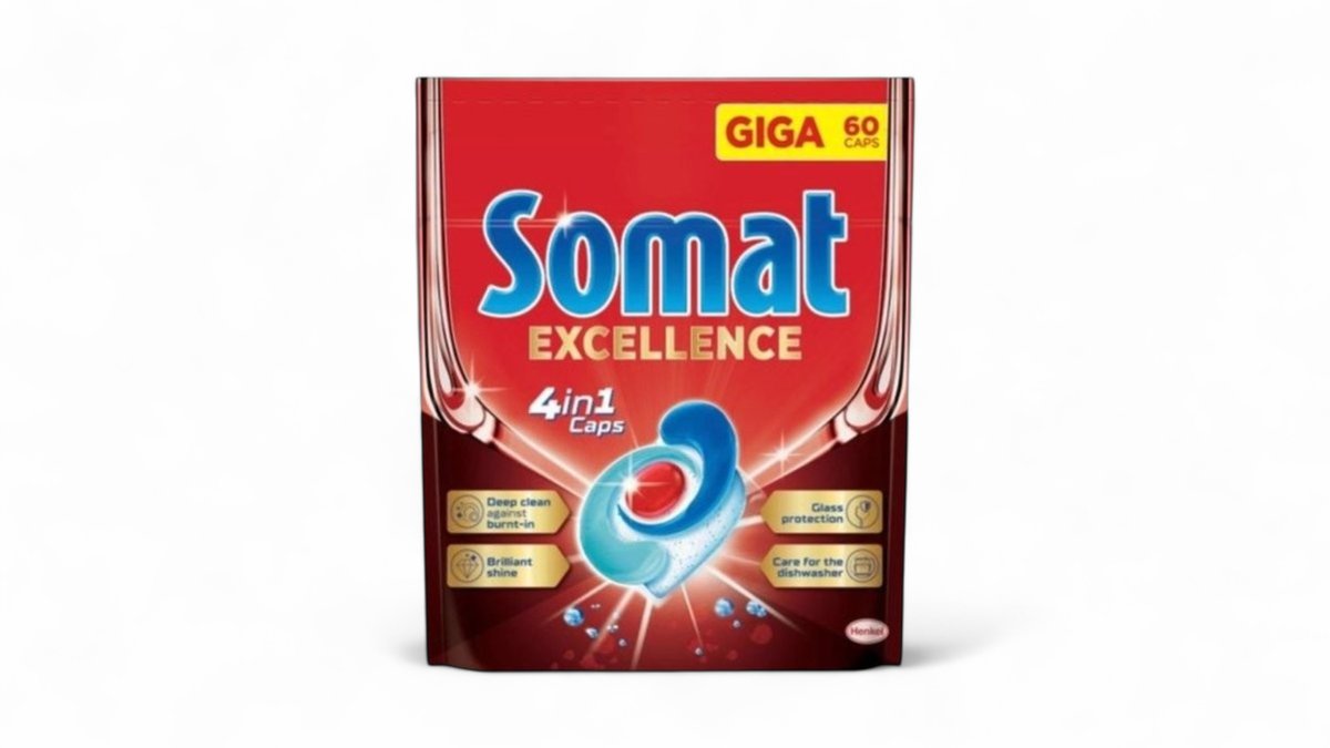 Somat Excellence  4u1 kapsule za mašinsko pranje suđa, 60 komada