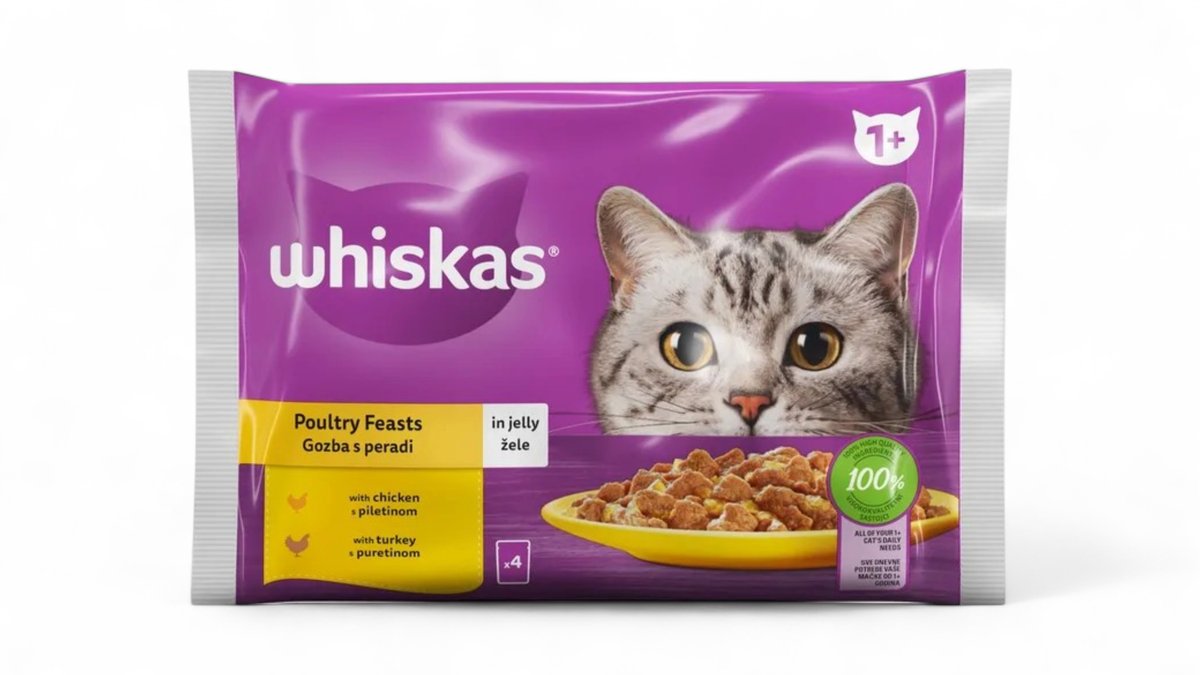 Whiskas izbor peradi, 4x85 g