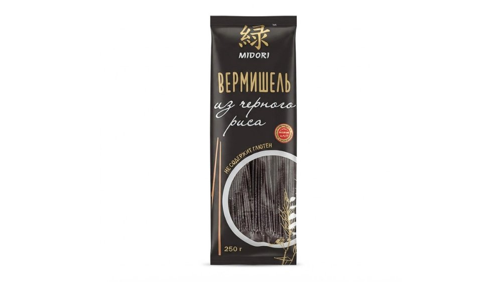 Вермишель Midori из черного риса 250г пакет