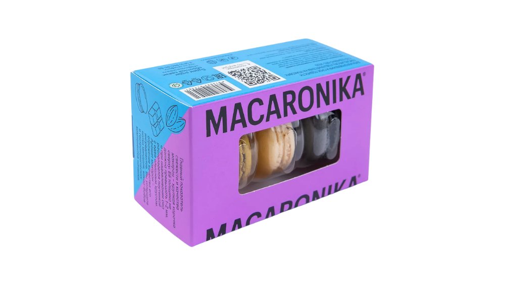 Набор MACARONIKA Пирожные макарон Сицилийская фисташка соленая карамель и ванильный пломбир 48г