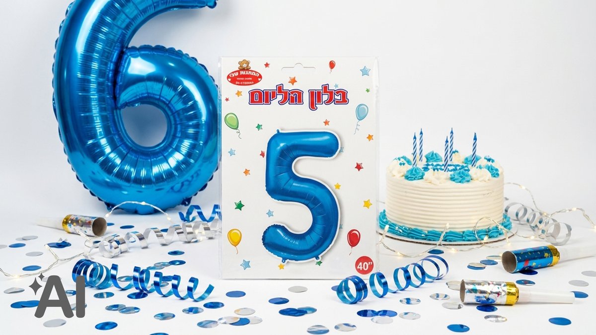 בלוני מספרים ללא הליום כחול-5