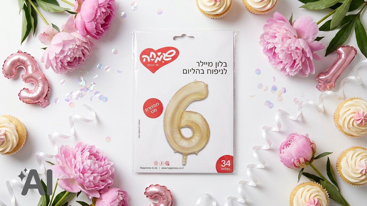 בלוני מספרים ללא הליום זהב מט-6