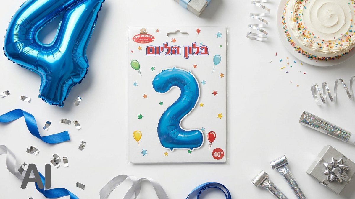 בלוני מספרים ללא הליום כחול-2