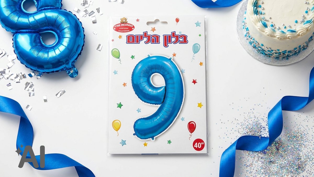 בלוני מספרים ללא הליום כחול-9