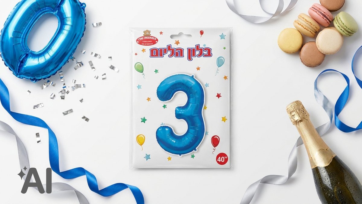 בלוני מספרים ללא הליום כחול-3