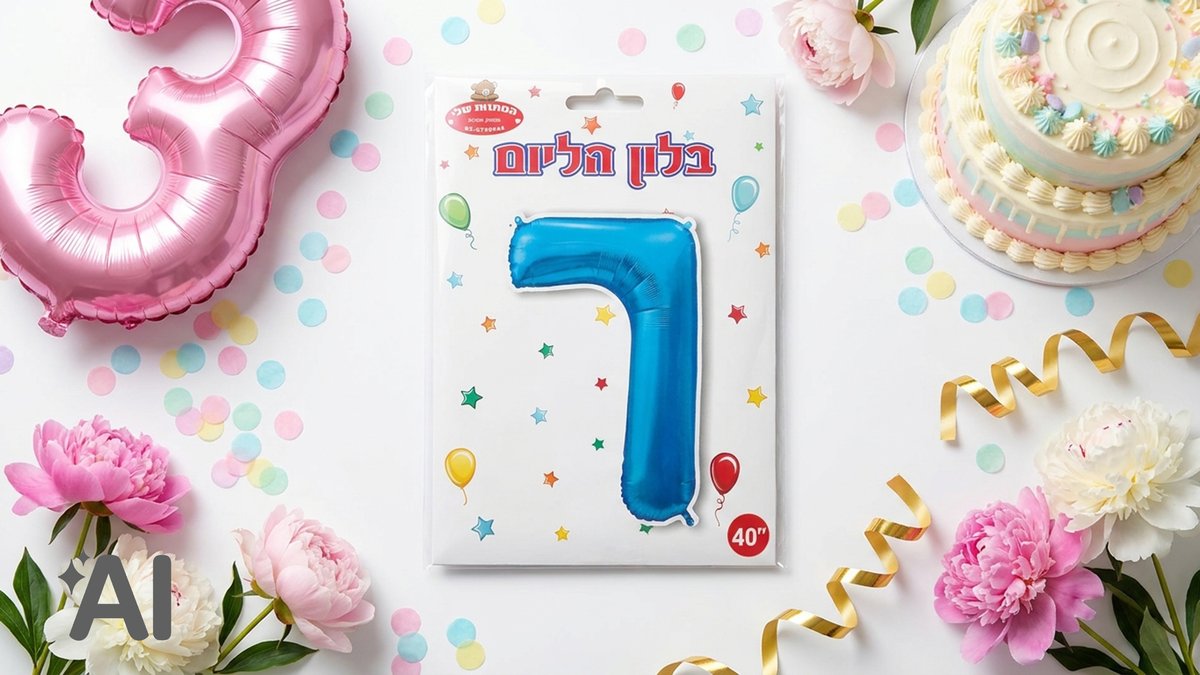 בלוני מספרים ללא הליום כחול-7