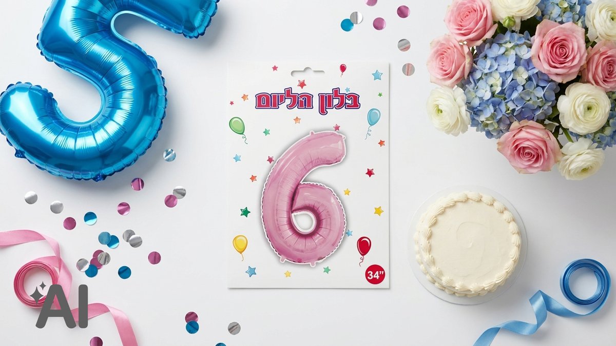 בלוני מספרים ללא הליום ורוד-6