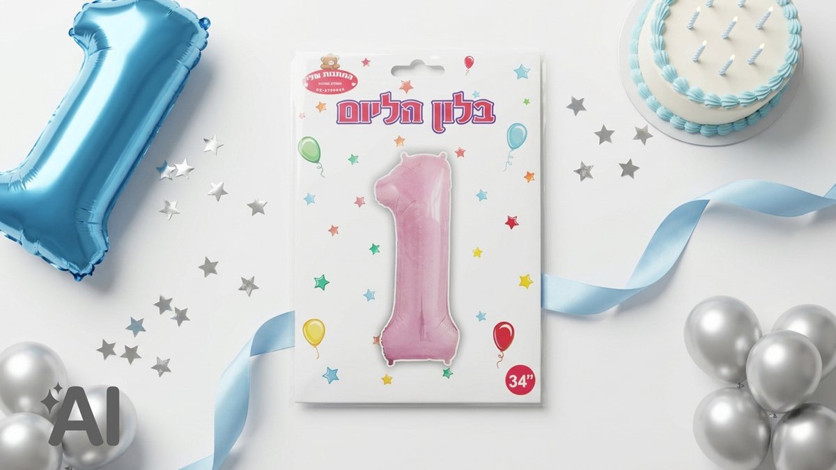 בלוני מספרים ללא הליום ורוד-1