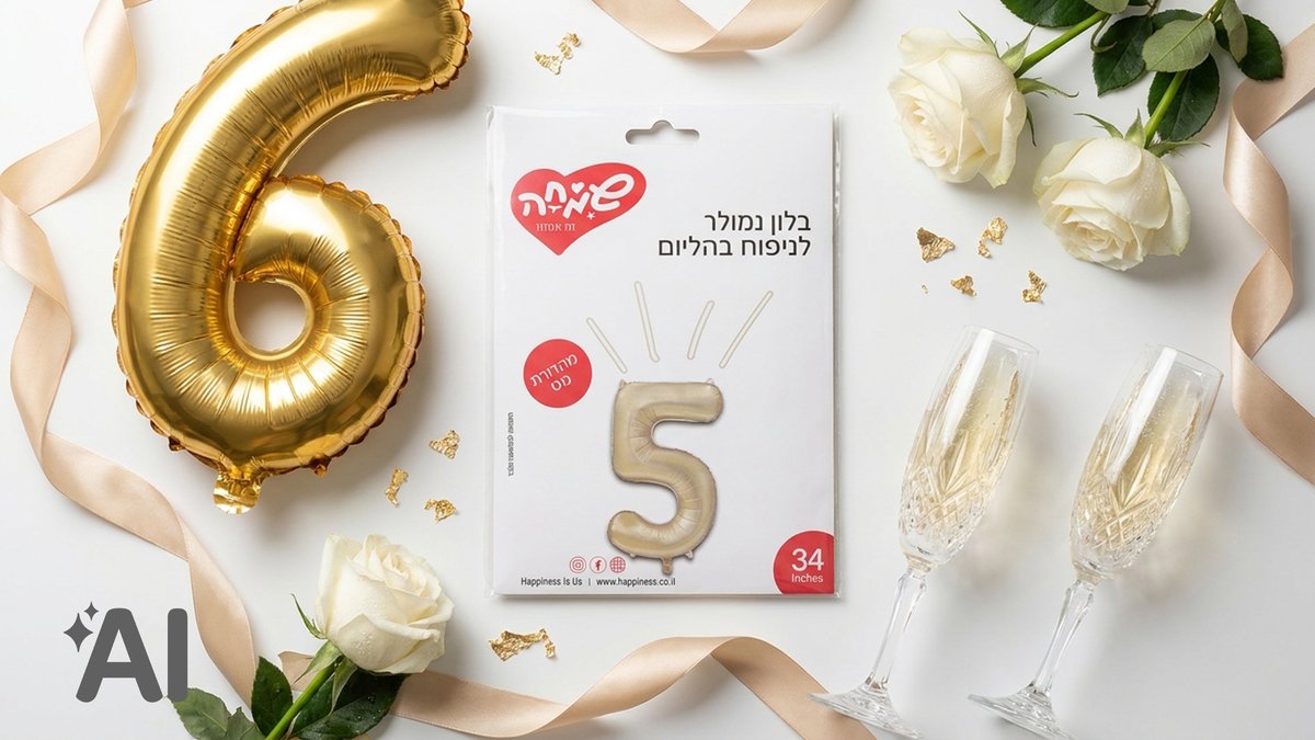 בלוני מספרים ללא הליום זהב מט-5