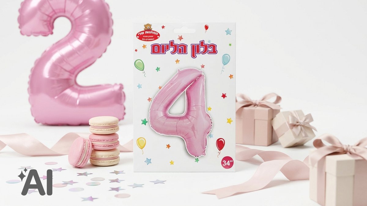 בלוני מספרים ללא הליום ורוד-4