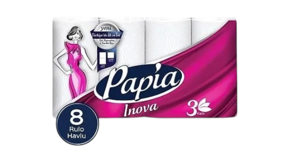 Papia Inova Kağız Dəsmal 8 ədəd, 3 qat