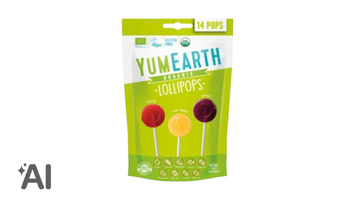 YumEarth Orqanik Yaşıl Lolipop