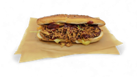 Objednať HOT-DOG EXTRA NALOŽENÝ S TRHANÝM MASOM