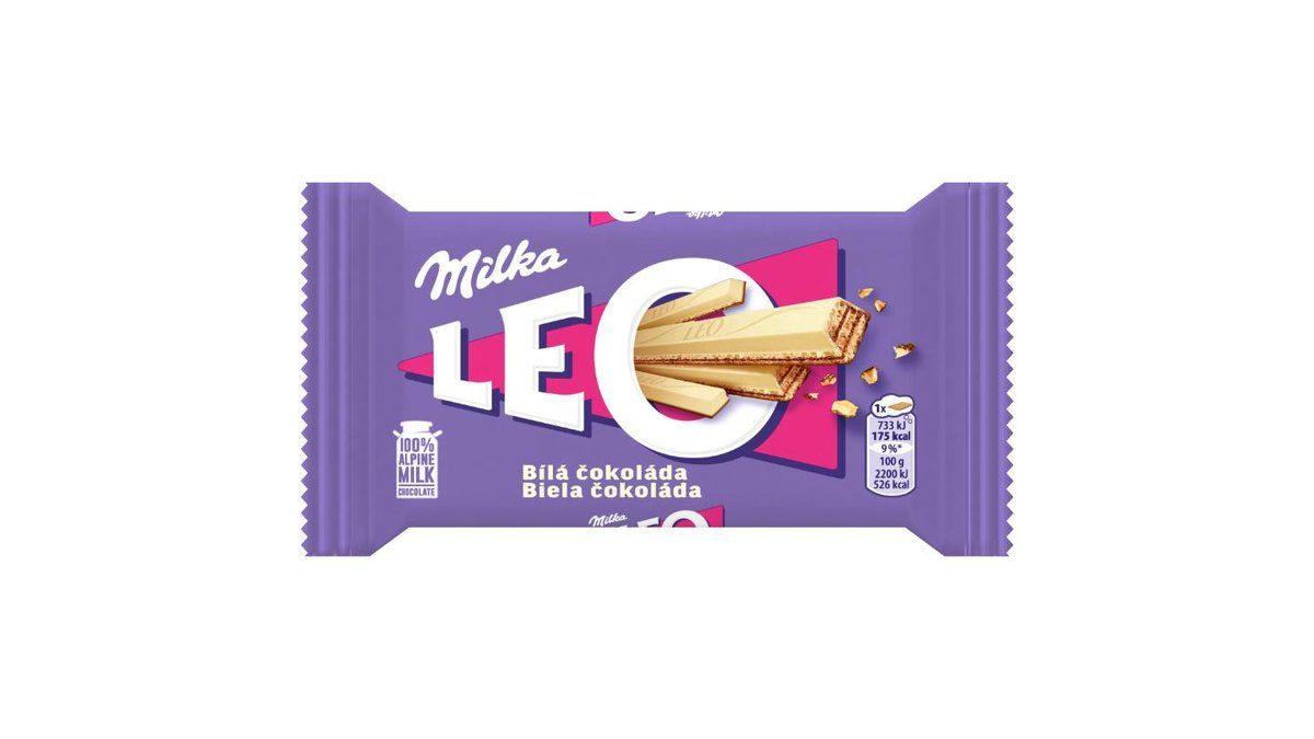 Milka Leo Bílá čokoláda Čokoládová tyčinka Samostatné balení 33.3 g