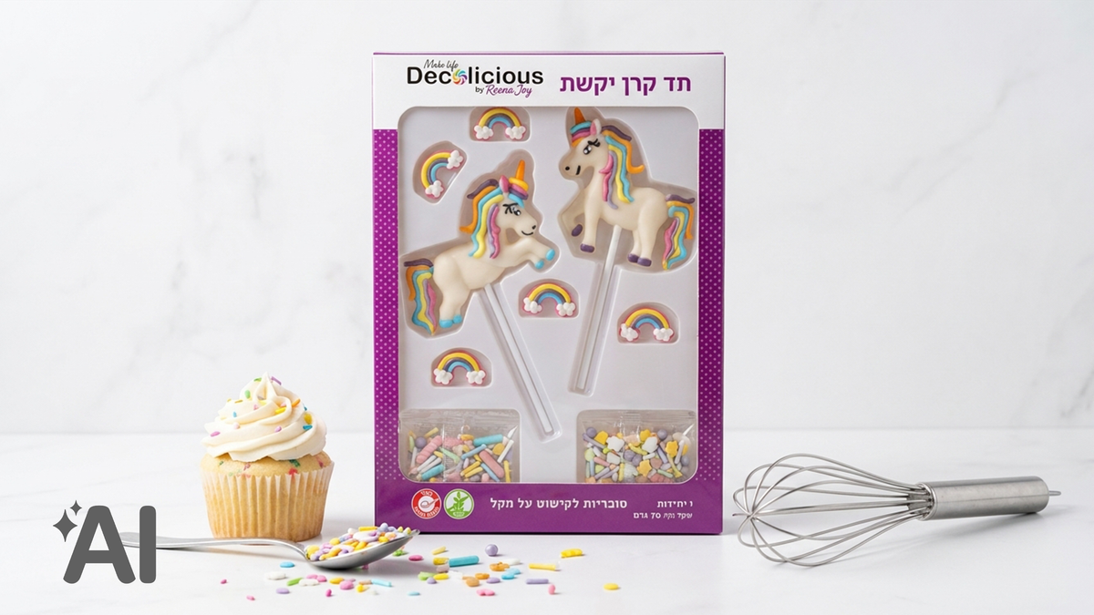 סוכריות לקישוט חד קרן וקשת