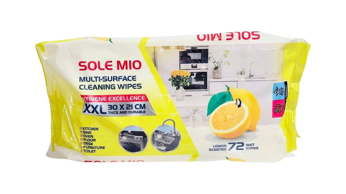 SOLE MIO Multiclean Wipes Lemon 72pcs