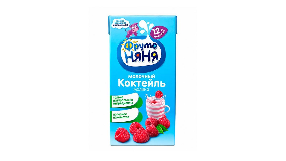 Коктейль молочный ФрутоНяня с малиной 200 мл
