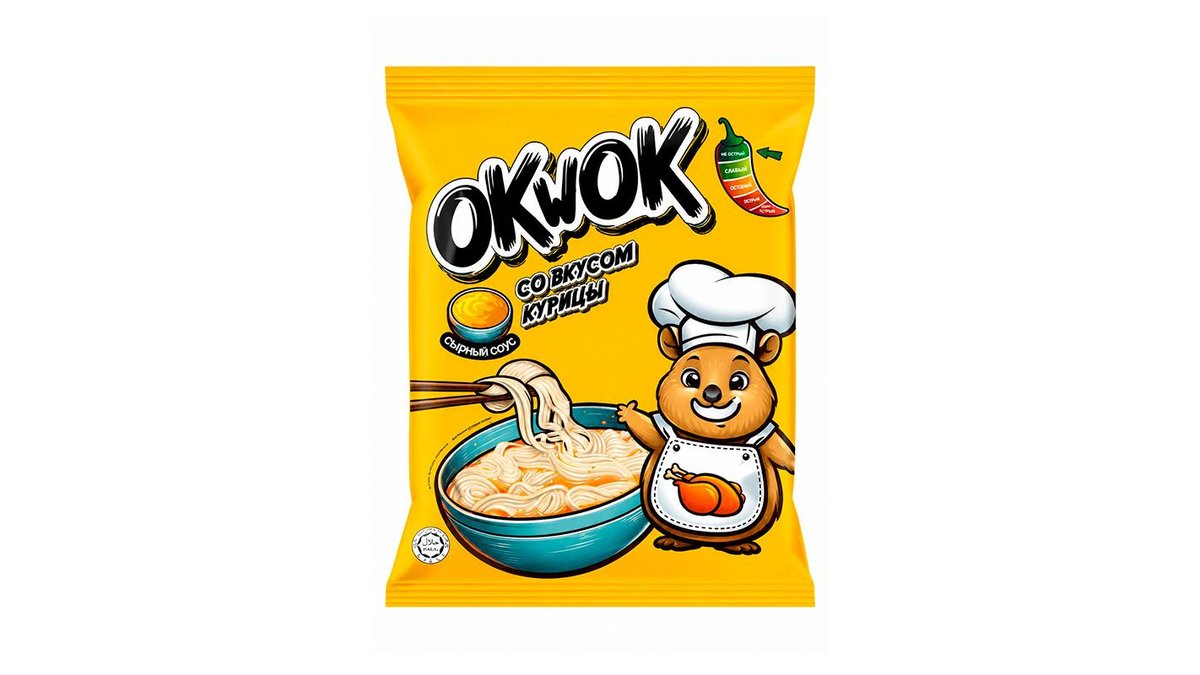 Лапша Okwok со вкусом курицы в сырном соусе 100 г