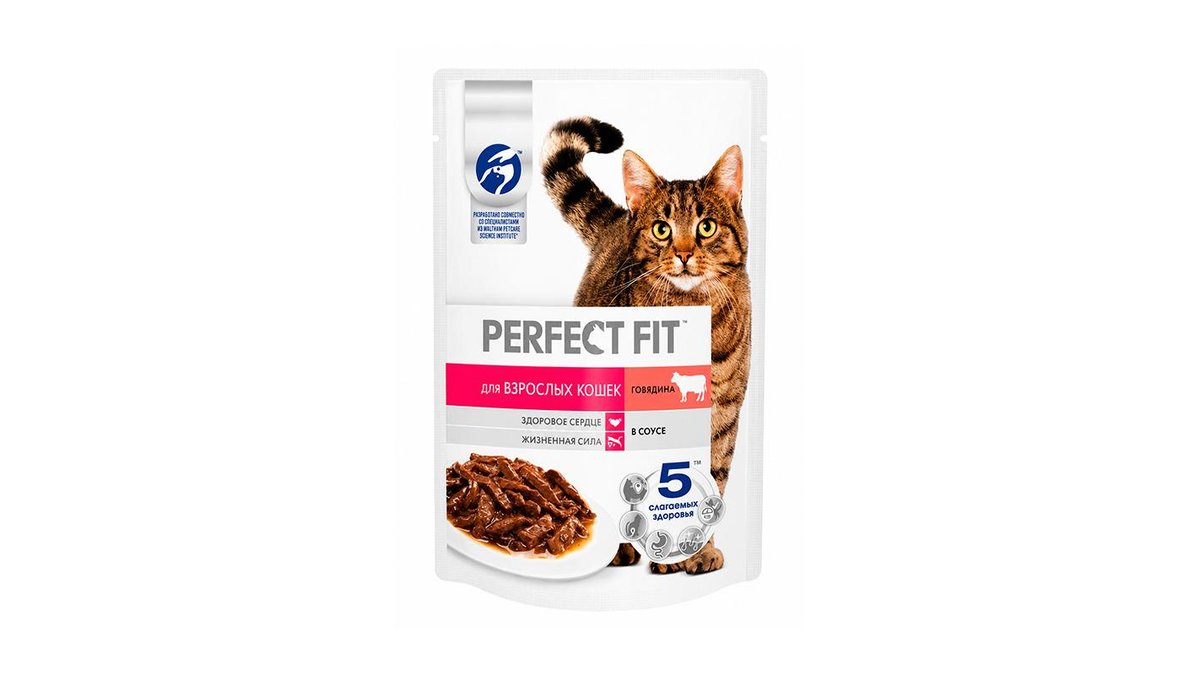Корм для кошек Perfect Fit говядина 75 г