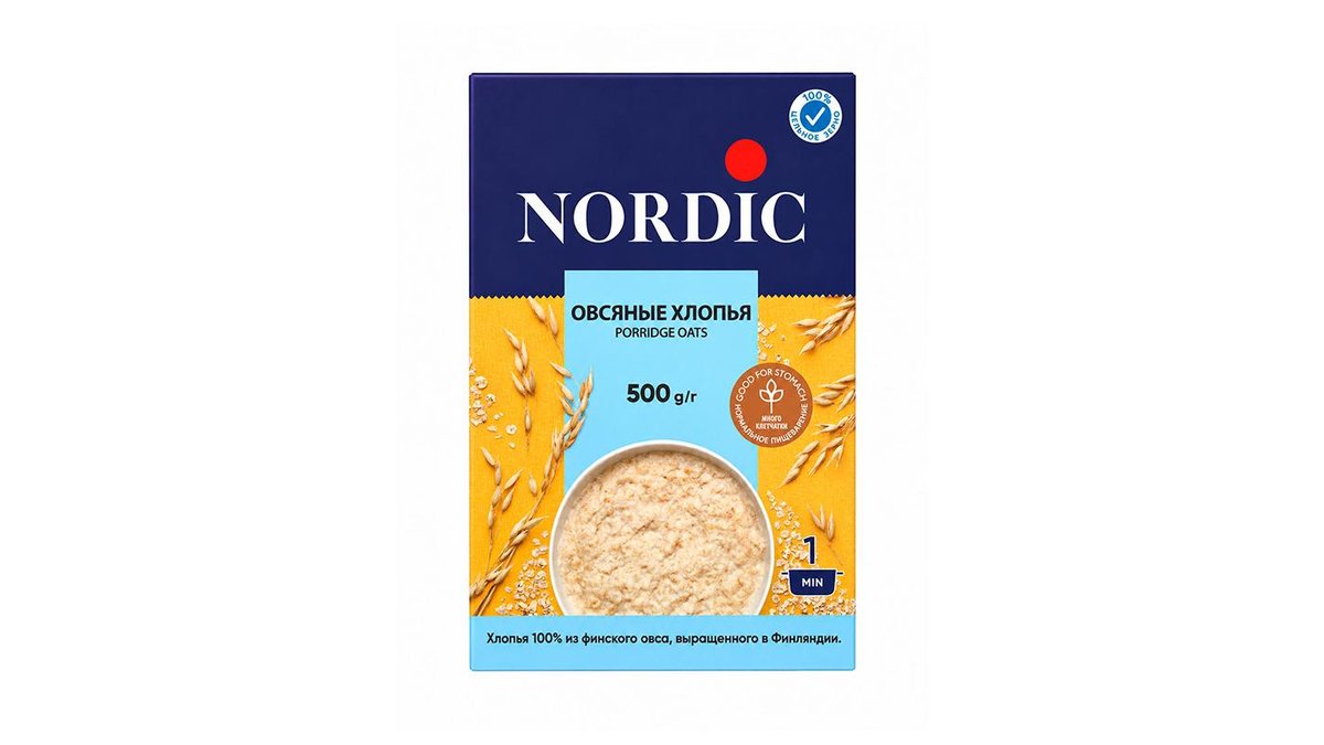 Хлопья овсяные Nordic 500 г