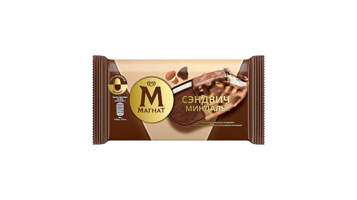 Мороженое Магнат сэндвич миндаль 89 г