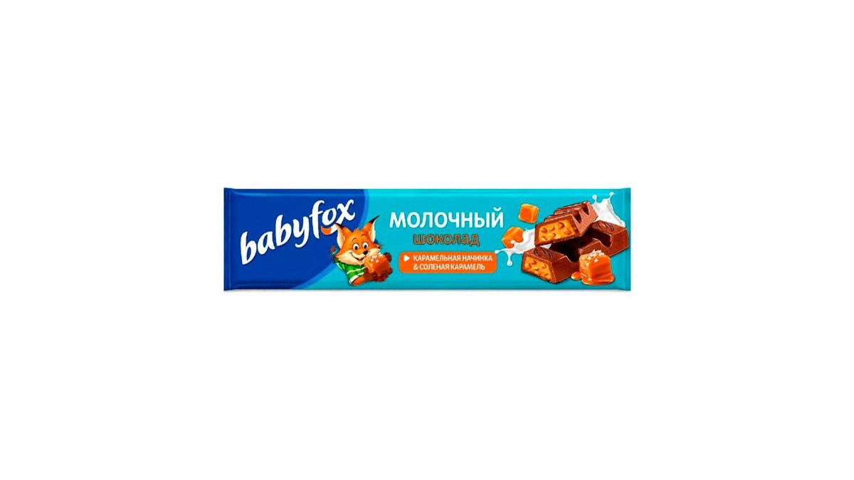 Шоколад молочный Babyfox с карамельной начинкой 45 г
