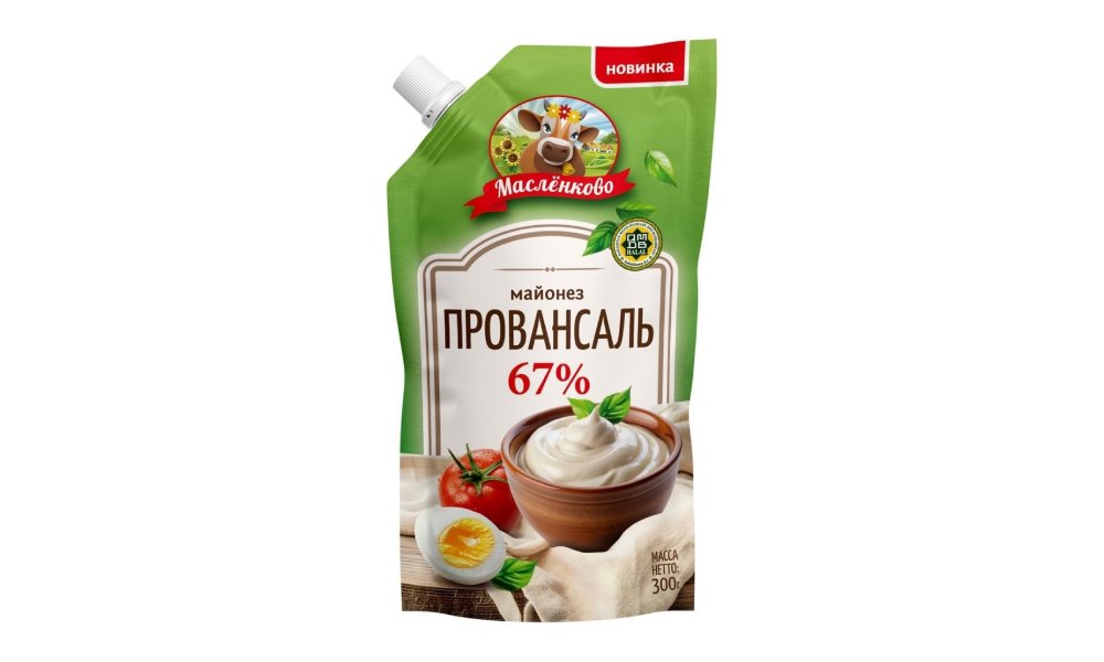 Майонез МАСЛЁНКОВО ПРОВАНСАЛЬ 67% 300 Г Д/ПАК