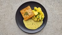 Objednať Nofish fillet, smotanovo-hočicová omáčka, maslové zemiaky + nápoj