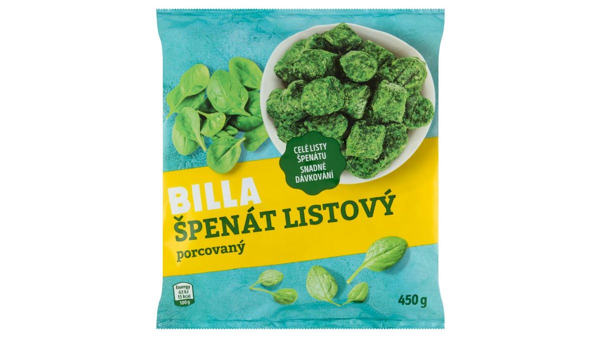 BILLA Špenát listový porcovaný 450g