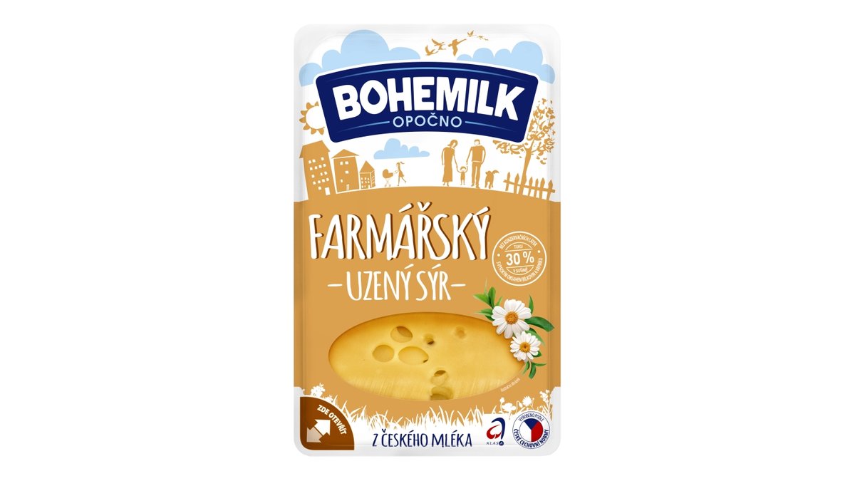 Bohemilk Farmářský uzený sýr plátky