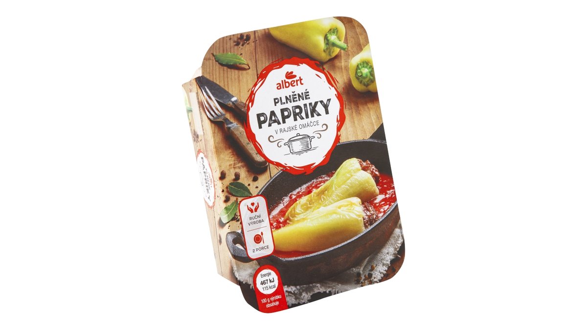 Albert plněné papriky v rajské omáčce