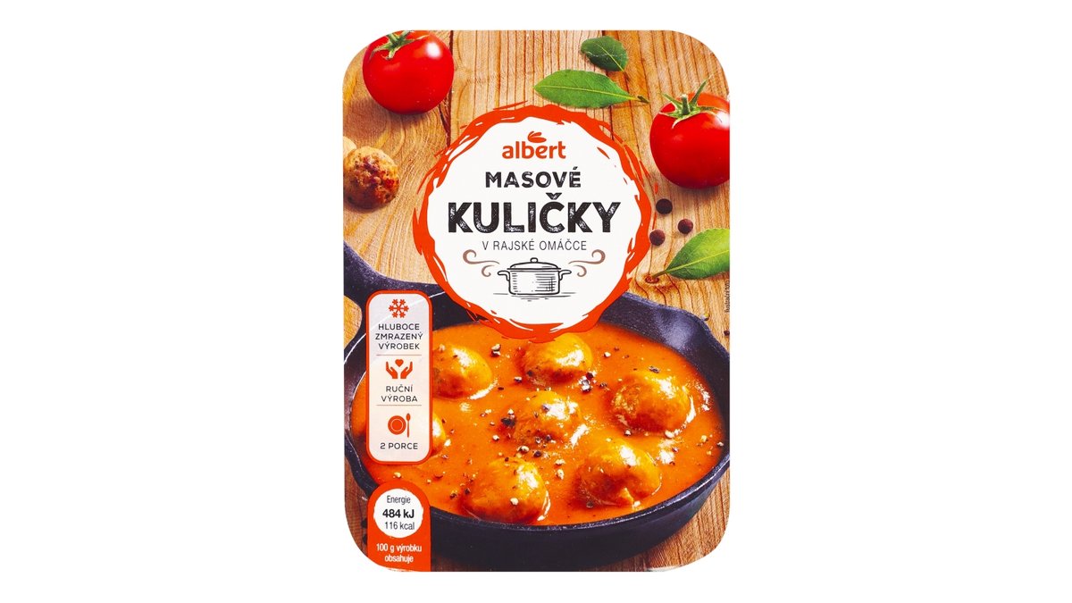 Albert masové kuličky v rajské omáčce