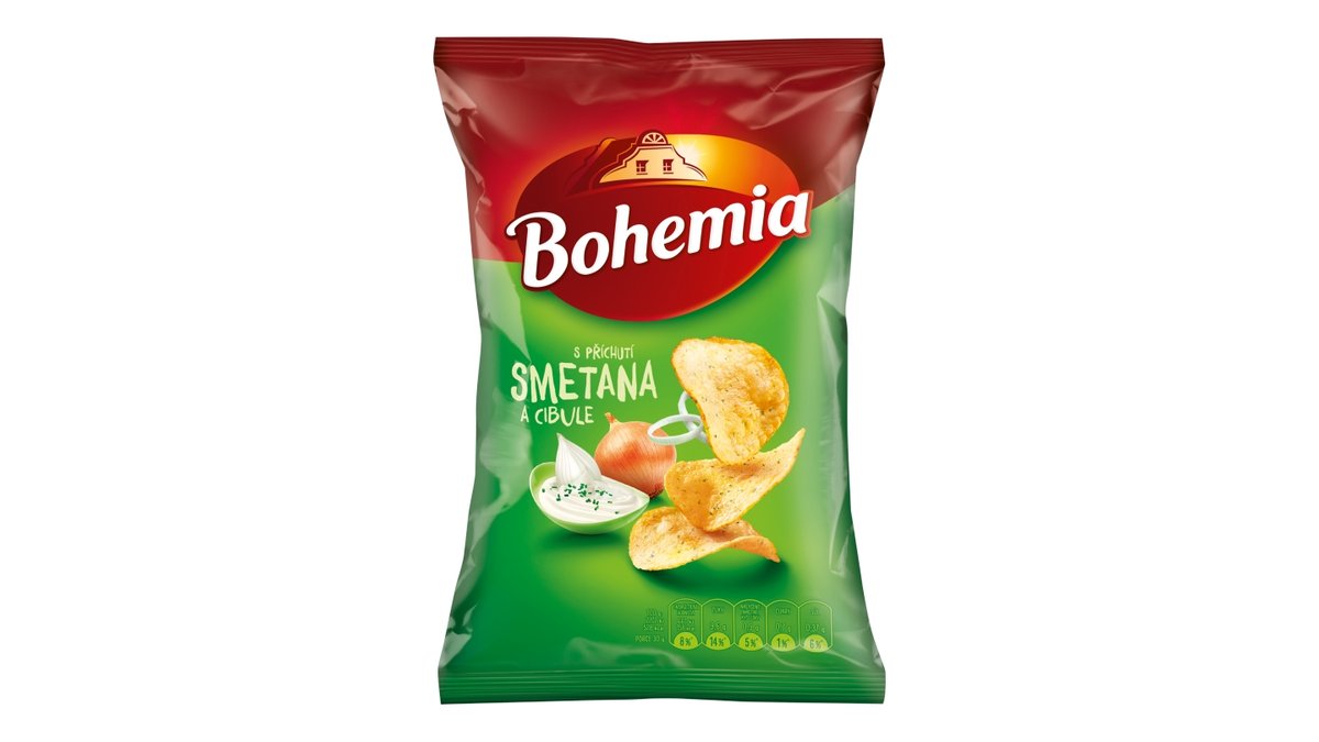 Bohemia chips s příchutí smetana a cibule