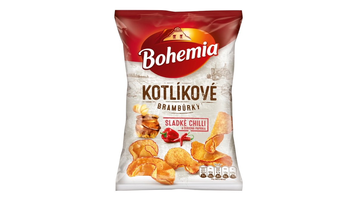 Bohemia kotlíkové brambůrky s přích. chilli