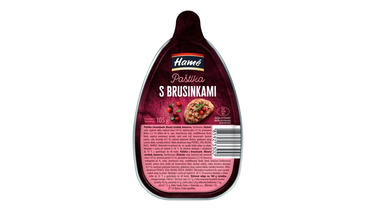 Hamé paštika s brusinkami