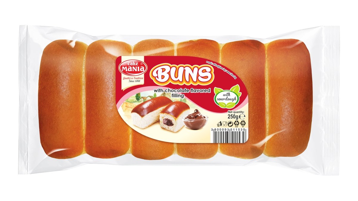 Buchtičky s náplní čokoládovou, balené