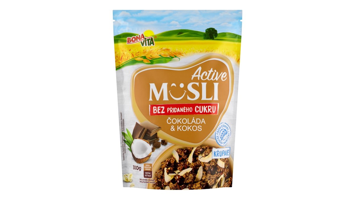 Bonavita Active müsli čokoláda a kokos