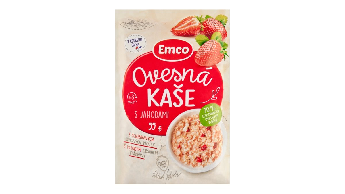 Emco ovesná kaše s jahodami