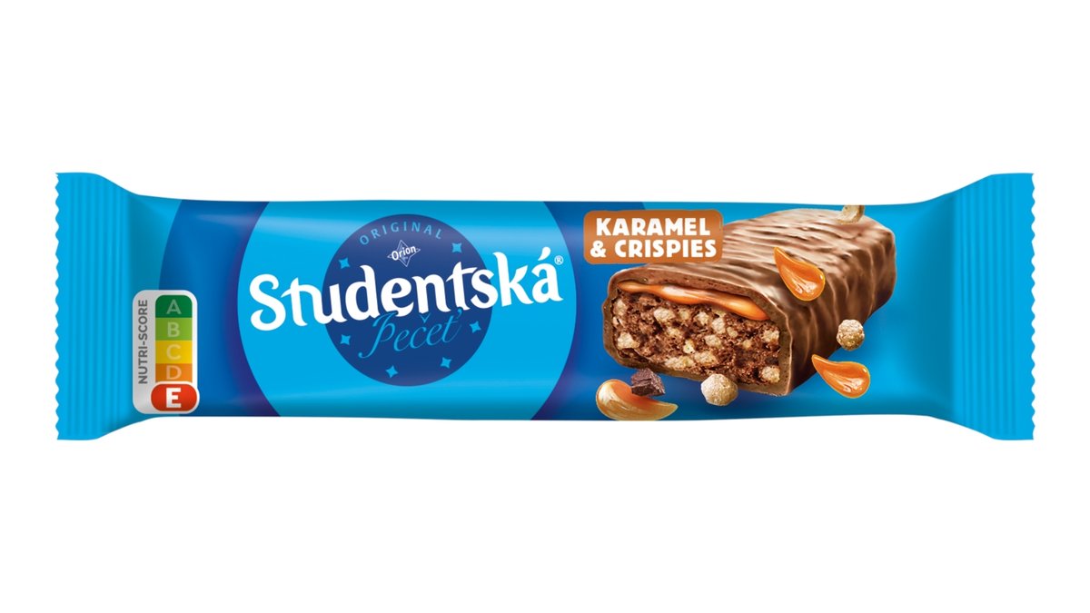 Studentská pečeť tyčinka karamel & crispies