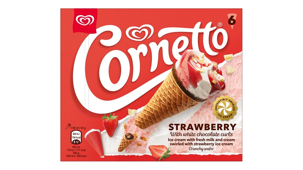 Cornetto Strawberry with White Chocolate multipack