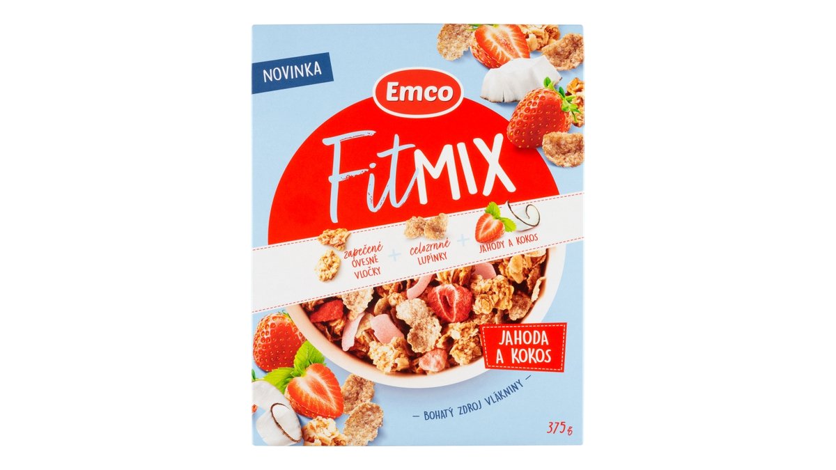 Emco Fitmix cereálie jahoda a kokos