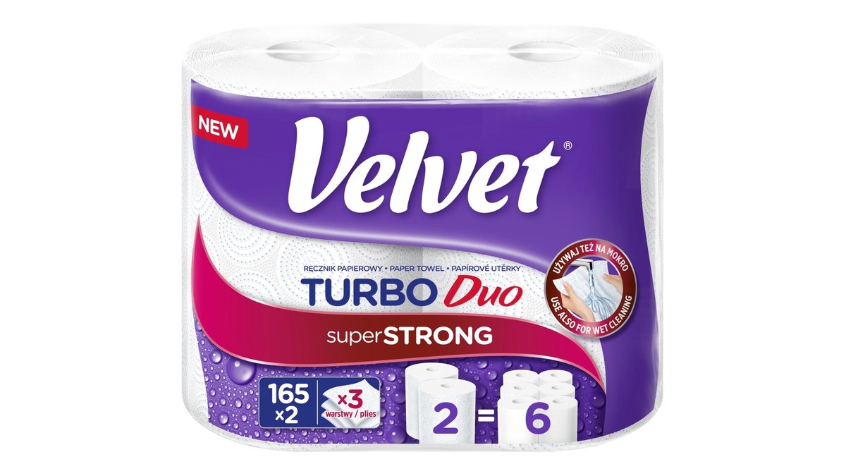 Velvet Turbo Duo kuchyňské utěrky 3 vrstvy