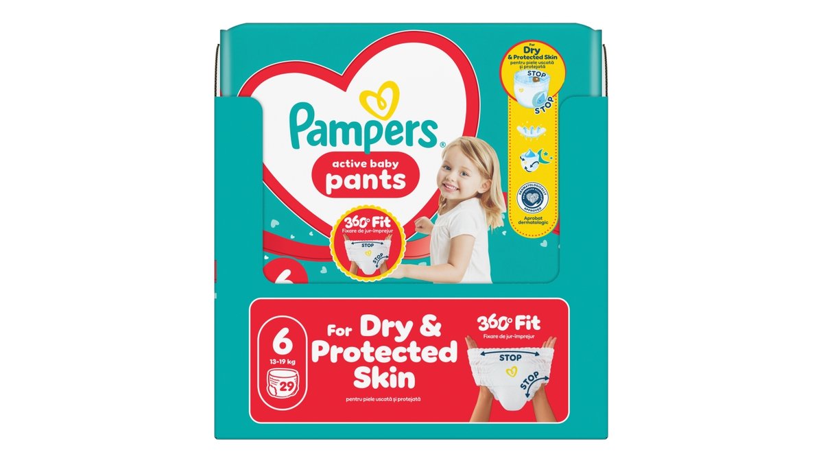 Pampers Active Baby pleny kalhotkové v.6 Value pack