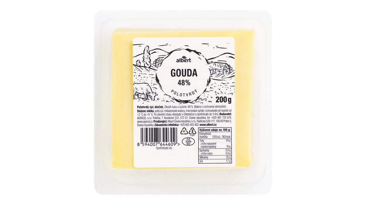 Albert Gouda 48 % bloček